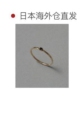 1h可退 日本直邮Lilas 女士 2mm圆形切割黑玛瑙 K10黄金戒指 2511