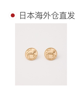 日本直邮SLY 女款 复古马匹金币造型耳环 030JAY5【付后1h可退】
