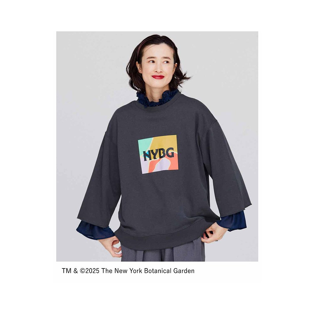 1h可退 日本直邮IEDIT 女装 纽约植物园联名 休闲宽松八分袖T恤 G - 图0