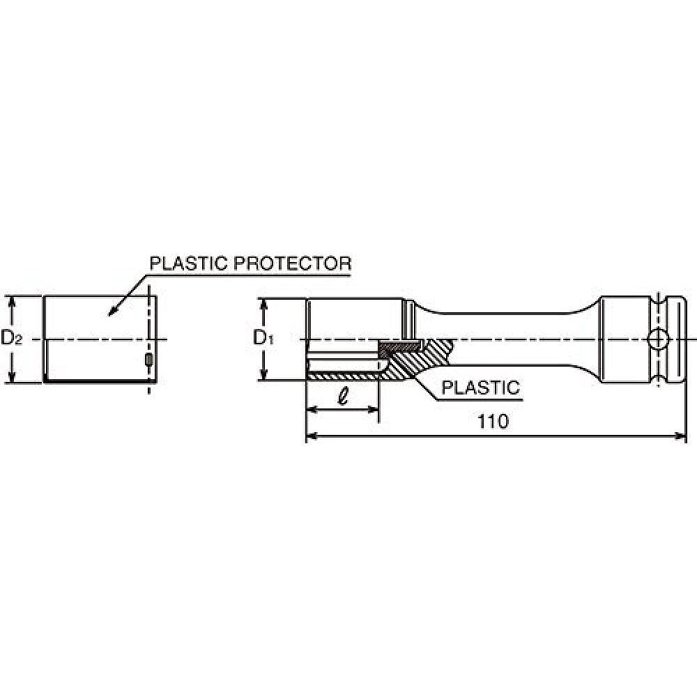 【日本直邮】Koken 1/2(12.7mm)SQ. 螺母套筒110/19mm14145PM.110 - 图2