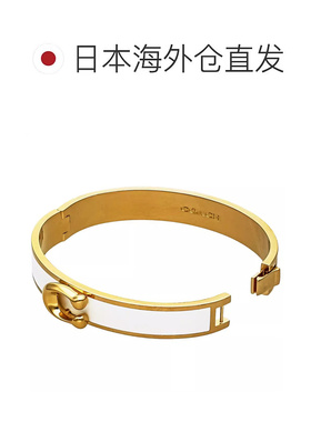 日本直邮 COACH蔻驰女士经典LOGO标志C字黑金色手镯礼物F67480