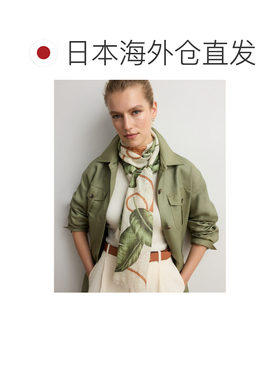 日本直邮RALPH LAUREN 绳索印花亚麻棉裹身围巾配饰