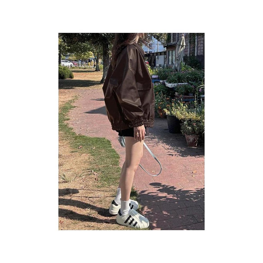 日本直邮日潮 GRL 双翻领oversize皮革短外套 ze863 清楚系穿搭 - 图2