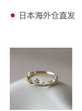 1h可退 日本直邮cui-cui K10YG 黄金 装饰钻石皇冠戒指 759560