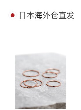 1h可退 日本直邮ANE MONE 女士不锈钢金属切割设计戒指套装6本  D
