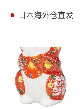 日本直邮九谷烧 3.8 号 祈福猫 红色 装饰物 护身符 招财猫