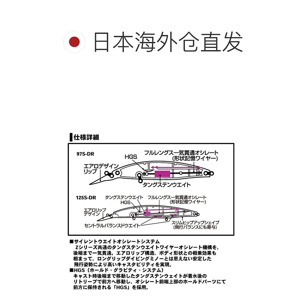 【日本直邮】Daiwa 诱饵Shoreline Shiner Z Setupper 97S-DR 不 - 图1