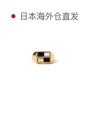 日本直邮FIBULA 女士 双环黑玛瑙×水晶镀金项链 【付后1h可退】