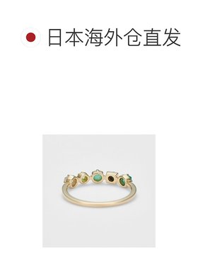 日本直邮日潮 agete阿卡朵 K10多宝石戒指橄榄石