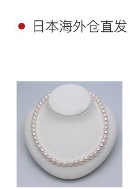 日本直邮花玉项链8毫米白粉色Akoya Pearl（附真品证书）宇和岛珍