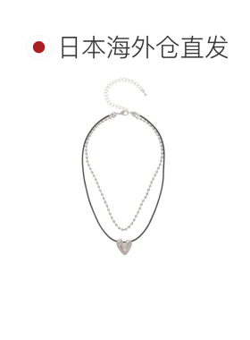 日本直邮MURUA 女士 仿皮叠戴式心形吊坠项链 012【付后1h可退】