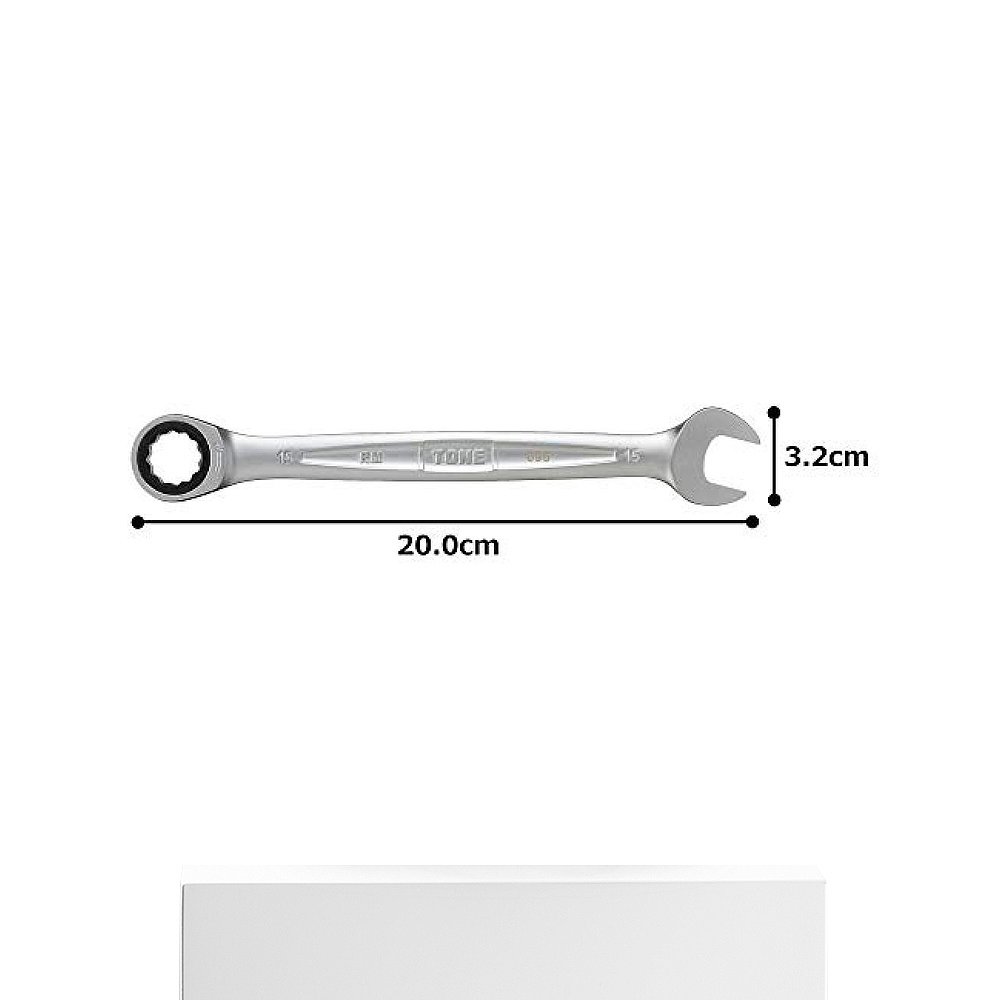 【日本直邮】TONE前田15mm十二角套筒+平行开口直柄双头扳手199mm - 图3