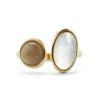 ANE MONE ANEMONE women's color stone fork ring unique design highlights personality the first choice for accessories