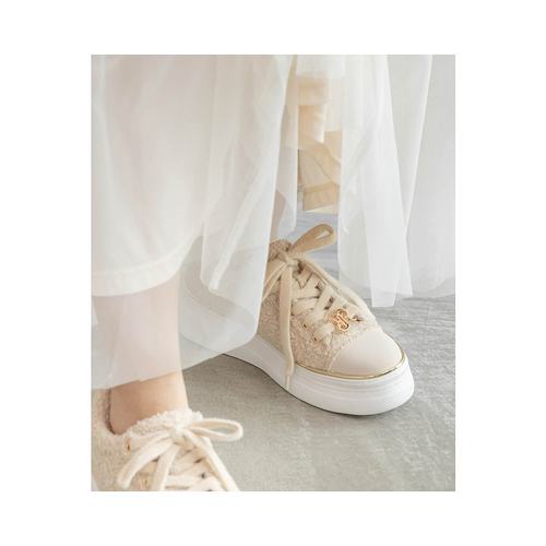 1h可退 日本直邮RANDA 女装 2WAY设计 绒毛风格 板鞋 多功能鞋带 - 图0