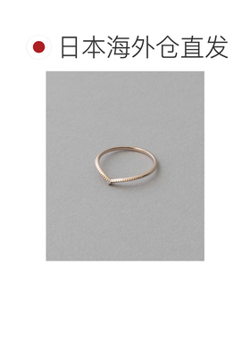 日本直邮ete 女士 K10粉金层叠钻石戒指 721174