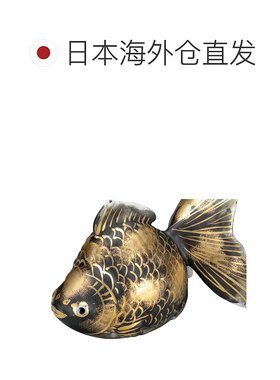日本直邮九谷烧5号金鱼 黑色 装饰物护身符流行礼物结婚礼物/祝贺