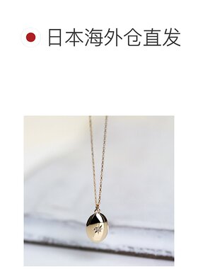 1h可退 日本直邮cui-cui K10YG 黄金 钻石 椭圆 吊坠项链 可调节