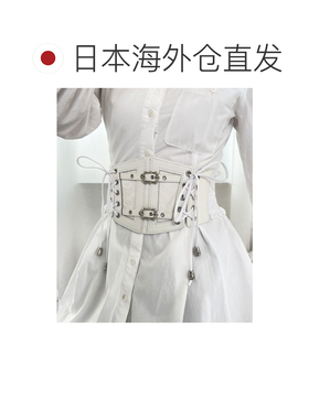 日本直邮florge 女装 蕾丝侧绑带 仿皮哥特风束腰【付后1h可退】