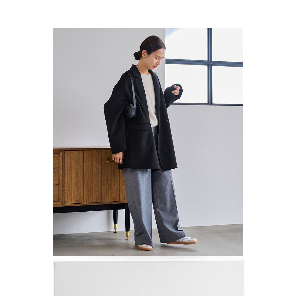 1h可退 日本直邮FRAMeWORK 女装 宽松H型 半羊毛质感 长款大衣 25 - 图3