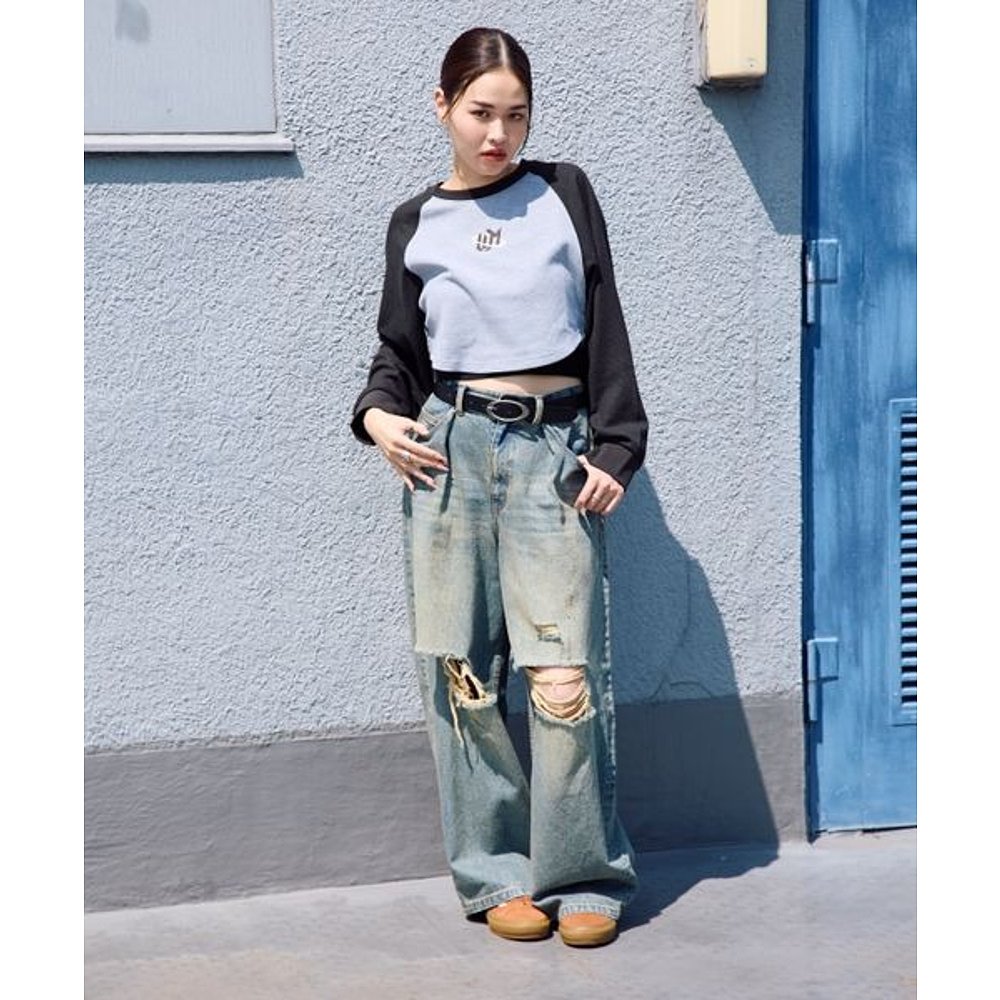 1h可退 日本直邮PAGEBOY 女士时尚圆领长袖T恤 147171 - 图2