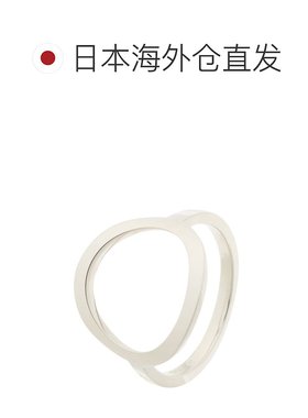 日潮跑腿COCOSHNIK 银色扁平开口圆戒指 405-61645