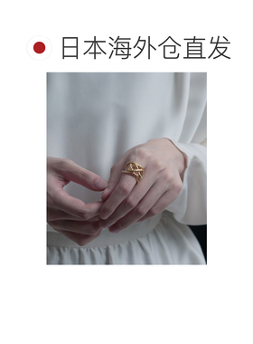 1h可退 日本直邮YArKA 男女同款流线型交织设计银戒指 Y2401ANR52