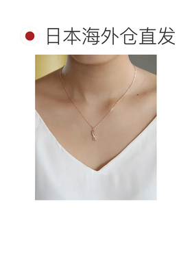 1h可退 日本直邮Canal 4℃ 女士银色配对项链 粉金色涂层 立体方