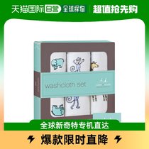 (Japan direct mail) aden anais baby boy supplies washable square towels 3 pieces of animal pattern square portable