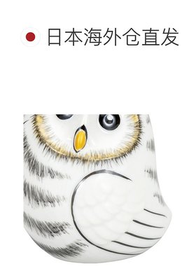 日本直邮九谷烧 2.5号 猫头鹰 白色摆饰 护身符 猫头鹰 流行 礼物