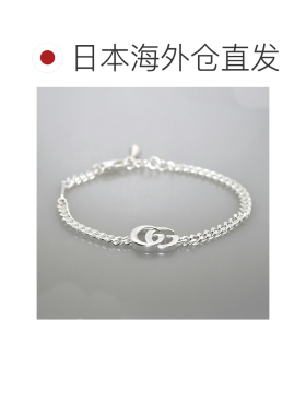日本直邮古驰手链 男士 双G链条 814917-J8400-8106-19 银色 配饰