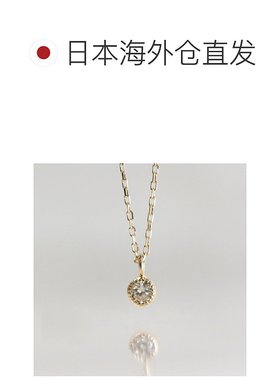 1h可退 日本直邮cui-cui K18 一粒钻石0.1ct 毫米镶边项链 902454