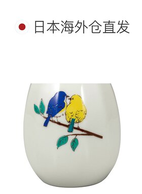 日本直邮九谷烧礼品包装 3.5 号单花瓶西伯利亚蓝鹟