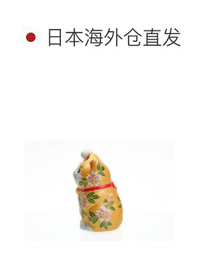 日本直邮九谷烧礼品包装3.8云金樱花招财猫(右上) 摆件招财猫招财