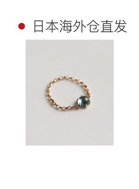 1h可退 日本直邮cui-cui 男女同款 蓝托帕石 链戒 K10YG 黄金蓝宝
