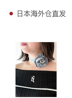 1h可退 日本直邮CALNAMUR 女装 丹宁玫瑰装饰珍珠锁骨链 59252090