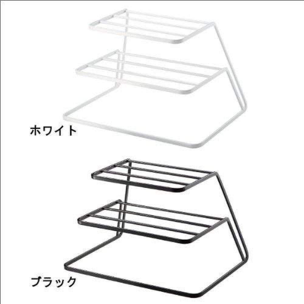 【日本直邮】YAMAZAKI山崎3层餐盘收纳架黑色7510厨房用沥水架简-图2