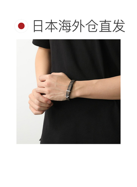 日本直邮FENDI 手镯 7AJ779 AC9H 男士皮革手镯提花 FF 标志 Zucc