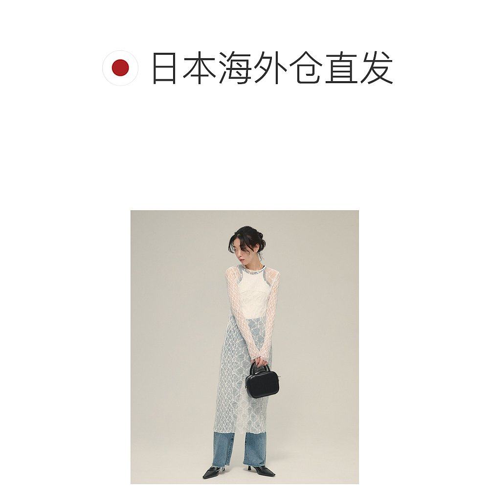 1h可退 日本直邮eL 女士修身蕾丝连衣裙 弹力舒适 586797 - 图1