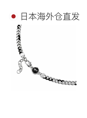 日本直邮Diesel 男士银色/黑色不锈钢项链 (DX1499931)