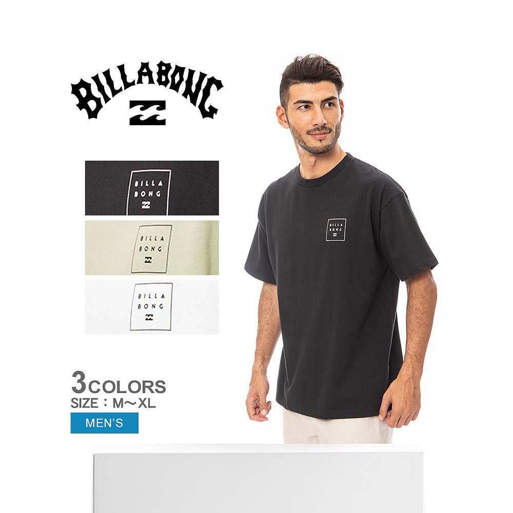 日本直邮 BILLABONG BIG SQUARE T恤男黑绿绿白BD011246T恤宽松大 - 图3