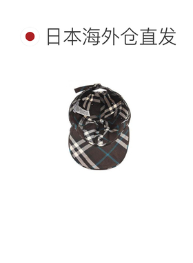 日本直邮中古奢侈品Burberry博柏利女A级95新棕色帆布鸭舌帽帽子
