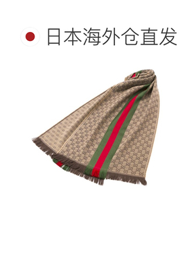 日本直邮GUCCI 围巾标准 GG 图案中心丝带羊毛 147351/4G704
