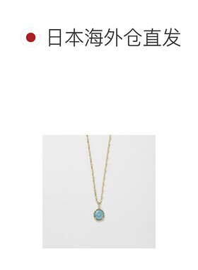 日本直邮日潮 agete 阿卡朵K10项链吊坠绿色 均码宝石孔雀石