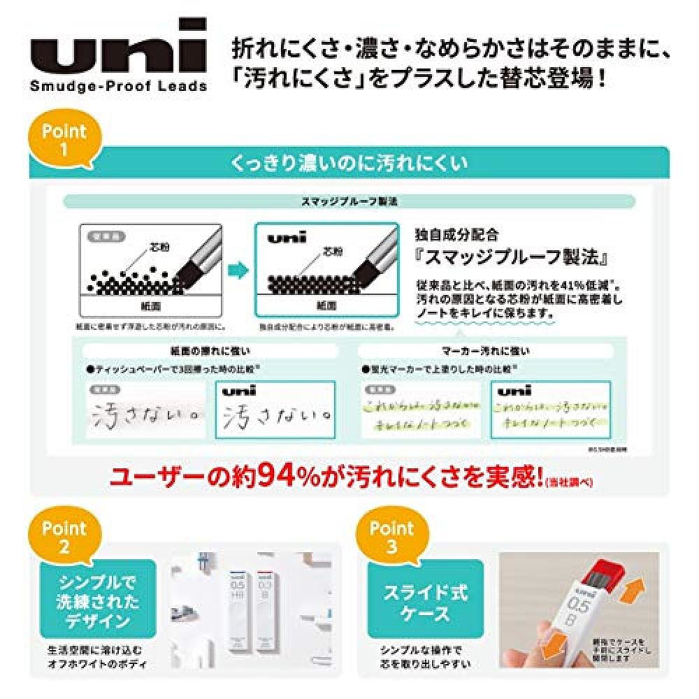 【日本直邮】Mitsubishi三菱笔铅笔自动笔芯0.5 2b 10盒方便携带 - 图2