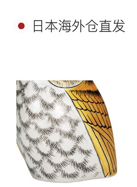 日本直邮九谷烧礼品包装4号猫头鹰镀金饰品吉祥物
