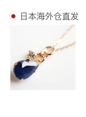1h可退 日本直邮cui-cui K10YG 黄金蓝宝石钻石项链 0.02ct 可调