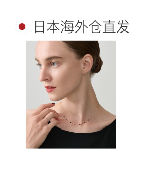 日本直邮agete 阿卡朵 女士 K10黑尖晶石项链 102【付后1h可退】