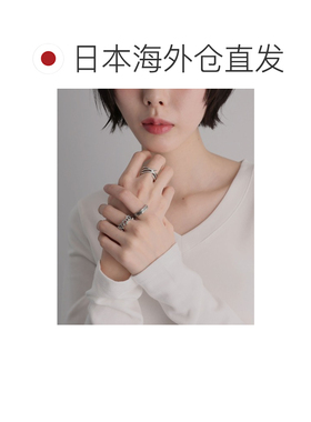 日本直邮Ulysses 女士 银色三件套戒指（十字纹/链条款/刻印开口