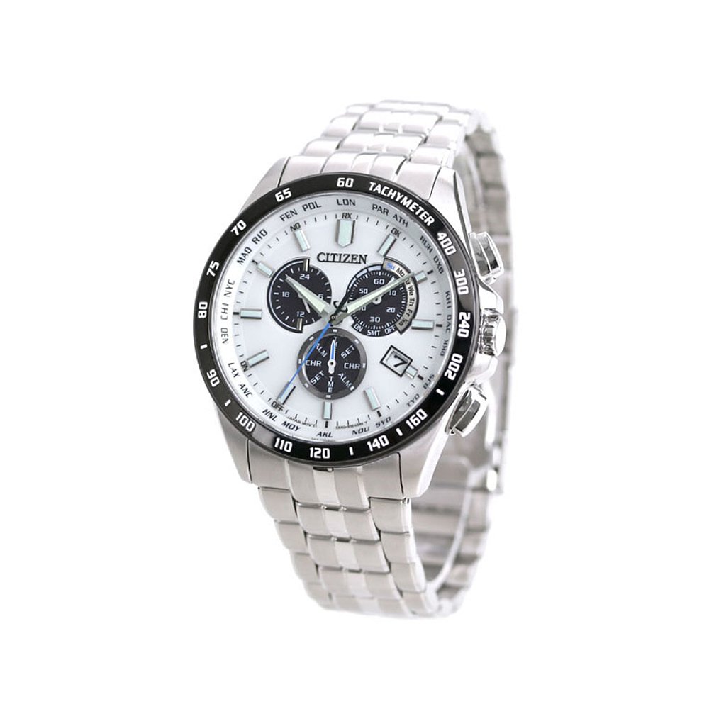 日本直邮Citizen 计时码表 Eco Drive Radio CB5874-90A Radio So - 图0