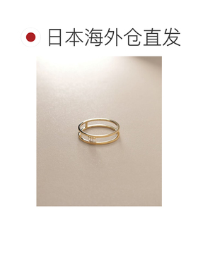 日潮跑腿COCOSHNIK K10 钻石长方形切割 3 石开口戒指 405-66388